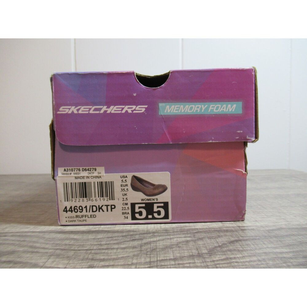 Sketchers Kiss-Ruffled Dark Taupe Skimmer Wedge Shoe Size 5 1/2 - Picture 7 of 7